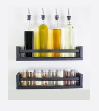 Wooden Spice Rack Shelves Multipurpose Wall Mounted Shelf Storage Rack 3 Colours