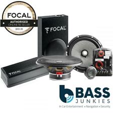 Focal 6.5" 240W Front Car Speakers & 240W Coaxial Rear Speakers & 4-Channel Amp