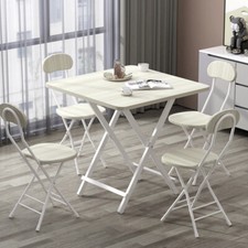 White 4chairs set folding - white,