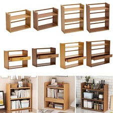 2/3 Layers Bamboo Desktop Bookcase Bookshelf Office Table Storage Rack Shelves