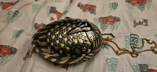 Golden black peacock bird - golden,