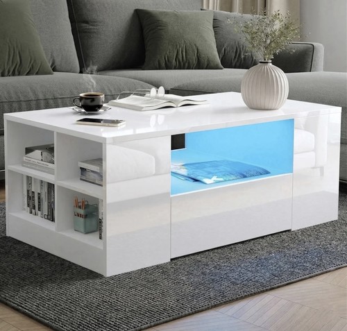 White high gloss rectangular - white,