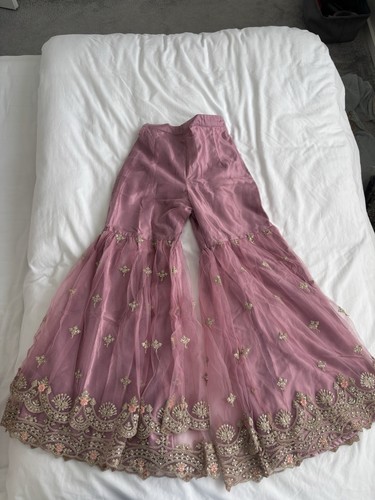 Women pink embroidered net - pink,