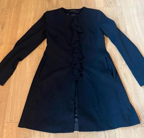 Zara navy blue front frill - navy,
