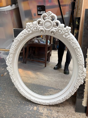 White ornate wall mirror - ornate,