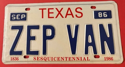 Zep van vanity license - zep,