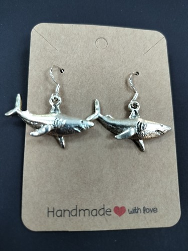 Shark drop earrings real - shark,
