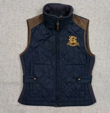Ralph Lauren Gilet Vest Women's Size M Navy Blue Quilted Full Zip Sleeveless