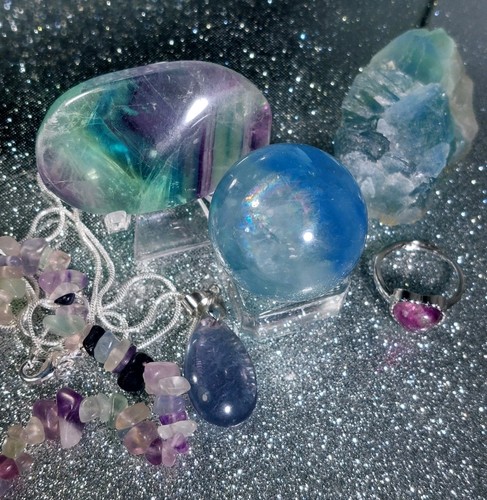 Blue fluorite sphere - fluorite, +