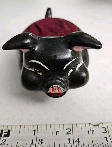 Vintage painted ceramic pig - vintage,