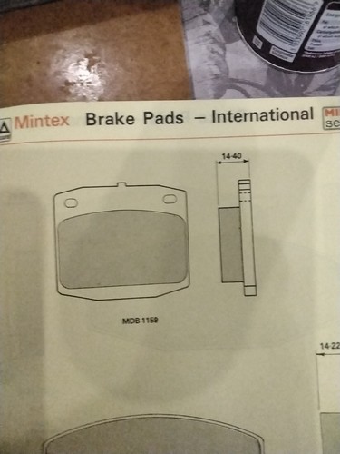 Mdb1159 brake pads datsun 140j - mdb1159,