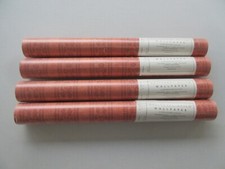 Vintage Designers Guild 1989 peachy orange & brown patterned stripe wallpaper x4