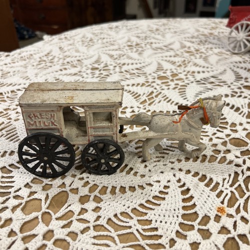 Antique white horse drawn - antique,