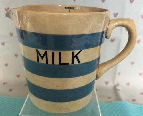 Vintage blue white striped - ,