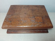 Vintage/Antique Solid Wooden Hinged Box Heavy Rustic, Good Patina 'Interesting!'