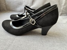 Ladies Black Swaide T-Bar