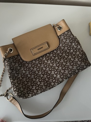 Dkny brown tan - logo, pattern
