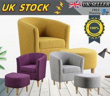 Padded Fabric Linen Armchair