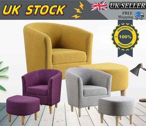 Padded fabric linen armchair - padded,