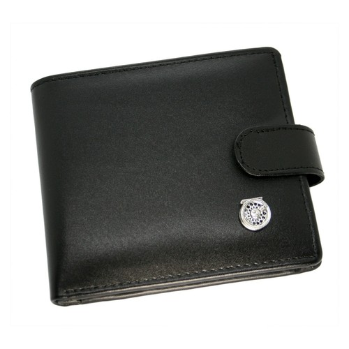 Genuine black leather wallet - leather,