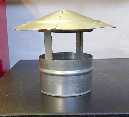 Silver metal chimney - cowl, flue