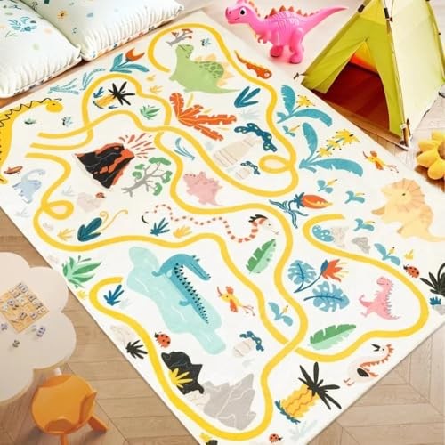 Cartoon dinosaur maze - maze, rug