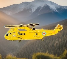 Vintage Westland Sea King Royal Air Force Air Sea Rescue Enamel Badge. V15 105