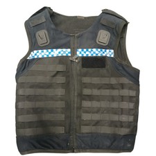 Cooneen Police Body Armour Vest Black Overt MOLLE Cover Blue Check Medium Long