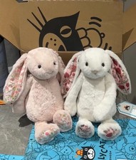 Jellycat Authentic Blossom Cream White Pink Bunny Berry Gift label + Dust Bag