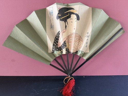 Vintage japanese hand fan - vintage,