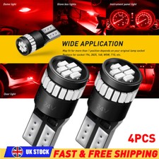 4X Red CANBUS T10 168 194 192 921 24H LED Dome Map Side Wedge Light Bulb 4PCS