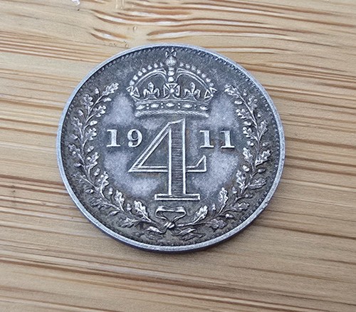 1911 maundy four - 1911, pence
