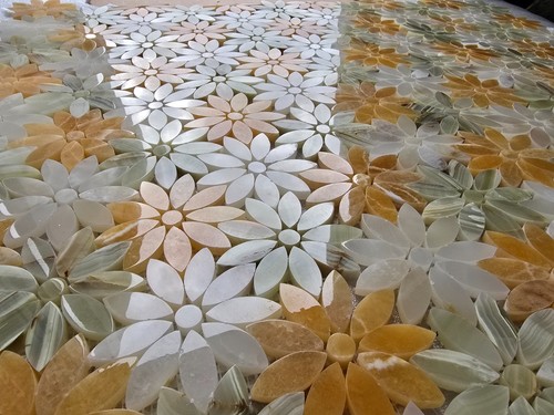 Daisy mosaic wall tiles - mosaic,