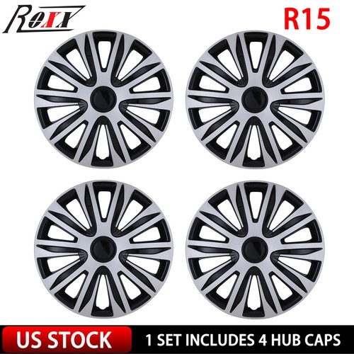 4pcs silver black - black, snap