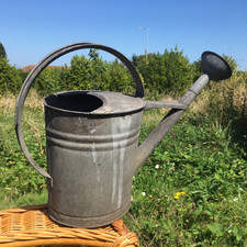 Vintage  Zinc Metal Watering Can - Watertight - Handy & Useful Garden Floristry