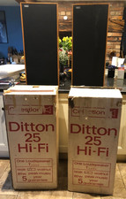 ORIGINAL BOXES & PACKAGING 1979 - Celestion Ditton 25 Speakers, 60W, Teak Finish