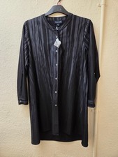 Ladies BNWOT SALOOS black & grey shirt dress/tunic top UK12 - CG I05