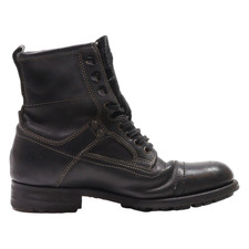 G-STAR RAW Lace-Up Boots Black Leather Womens UK 6