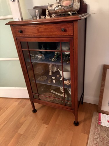 Edwardian curios cabinet with - edwardian,