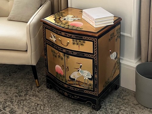 Gold leaf lamp cabinet - leaf,