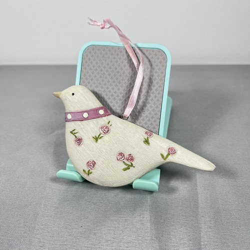 Ceramic bird ornament floral - ceramic,