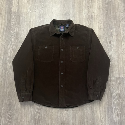 Chaps corduroy shacket brown - corduroy,