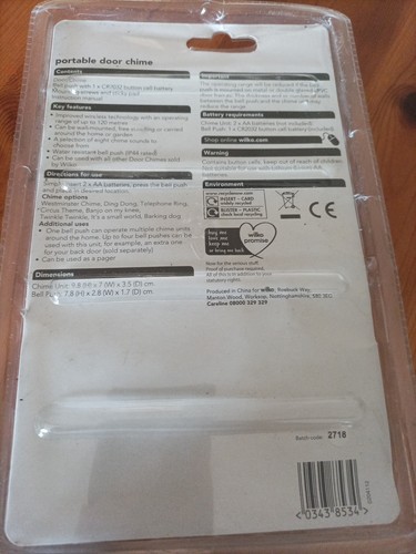 Wilko portable door - wilko, chime