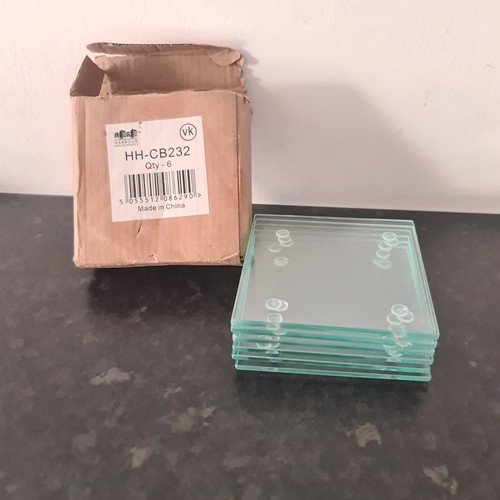 Glass square coasters 10cm - glass,