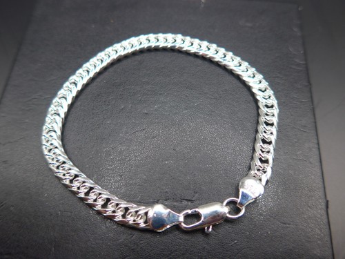 Silver curb link bracelet - link,