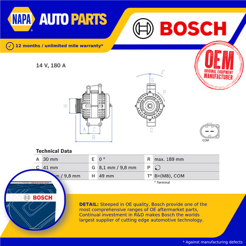 Alternator fits bmw 325 06 - 325, 2.5
