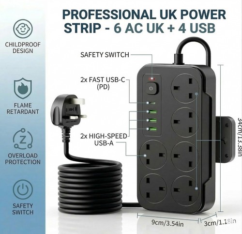 Extension lead with - usb, &