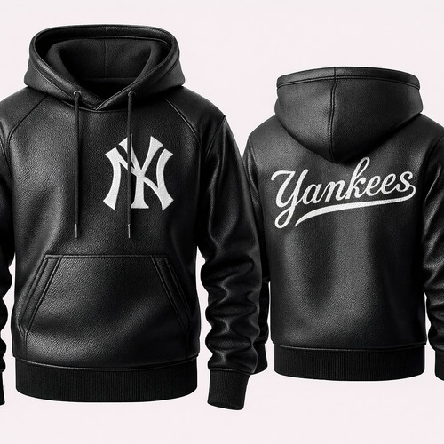 Men black yankees leather - ny,