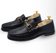 Handmade men black crocodile