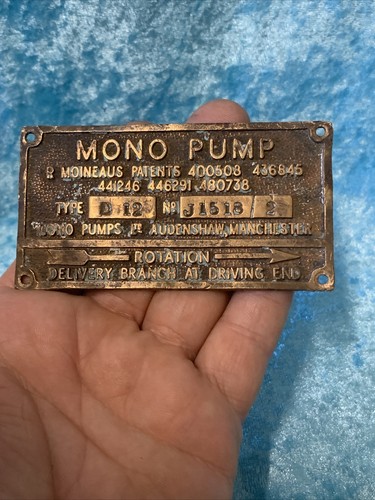Vintage mono pump - vintage, plate